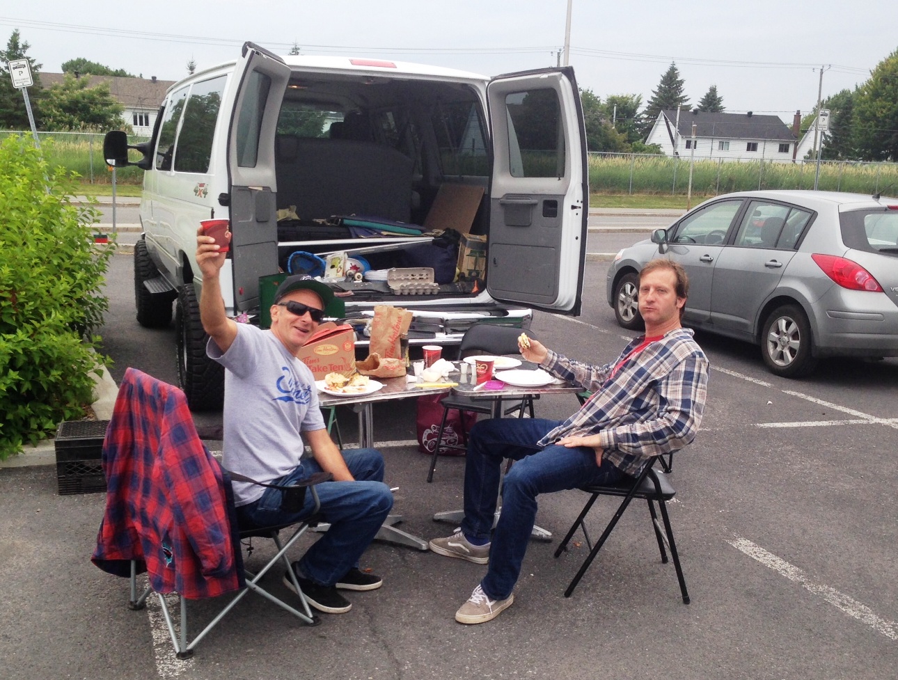 Habs fans set up a breakfast tailgate before Day 1 of Development Camp.