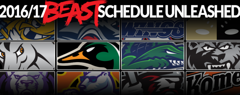 Beast Release Schedule for 2016-17 ECHL Season